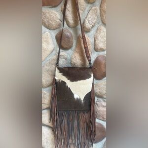 AWeSoMe American Darling Lg Cowhide & Lots of Fringe CoWGiRL Crossbody Bag 11x14